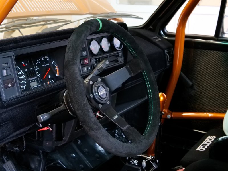 Luisi Mirage Corsa Sportlenkrad Wildleder schwarz / grün geschüsselt & TÜV Prüfbericht